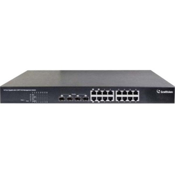 Geovision Gv-Poe1611 16 Gigabit Port Managed Switch (Up To 15 Ip Cameras) 250W 84-POE1611-001U